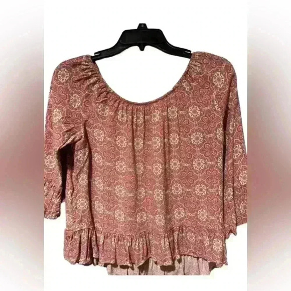 Women’s Sanctuary 3/4 Bell Sleeve Ruffle Hem Multicolored top: M - Picture 1 of 5